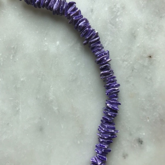 Vintage Purple Puka Seashell Necklace - Picture 2 of 4